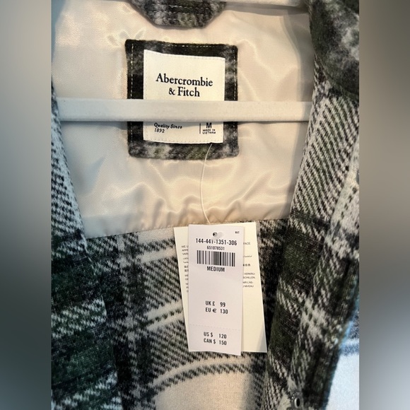 Abercrombie & Fitch Cozy Shirt Jacket Plaid NWT - Picture 4 of 4